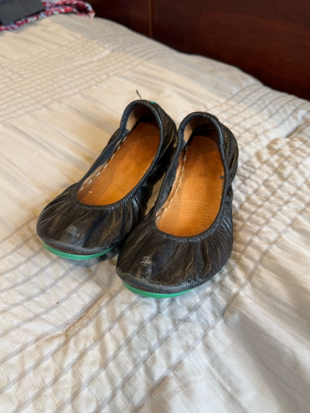 Tieks by Gavrieli Womens Black Leather Ballet Flats Foldable Comfort Shoes Sz 7